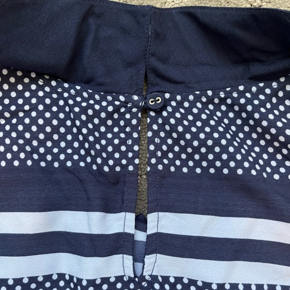 Modcloth Navy and White Striped Blouse - Picture 2 of 5